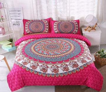 3D Red Pattern Totem 1041 Bed Pillowcases Quilt