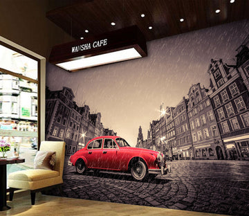 3D Rain Building Car 331 Vehicle Wall Murals