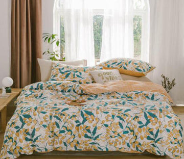 3D Yellow Flower 30033 Bed Pillowcases Quilt