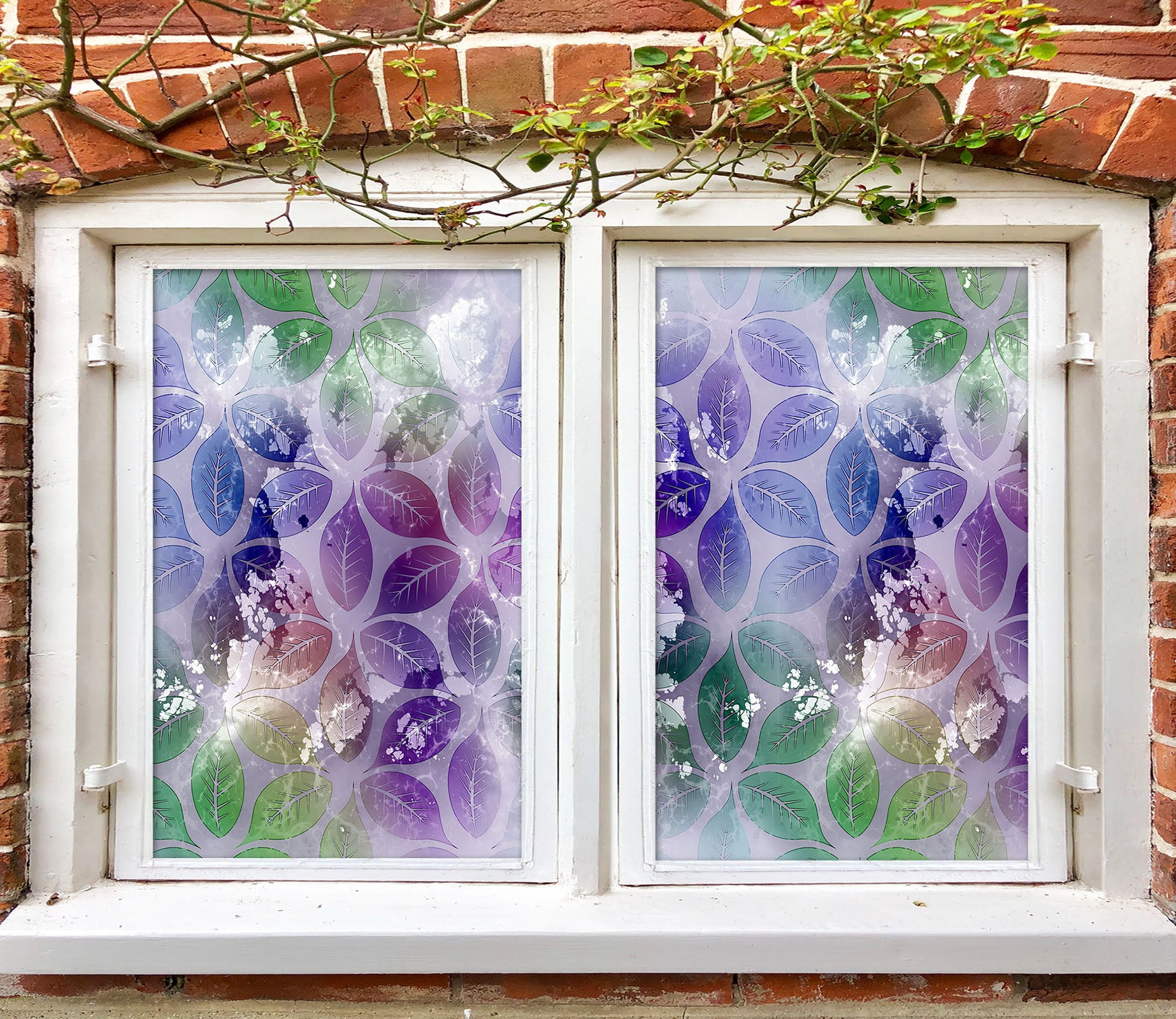 3D Purple Leaves 461 Window Film Print Sticker Cling Stained Glass UV Block