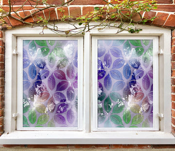 3D Purple Leaves 461 Window Film Print Sticker Cling Stained Glass UV Block