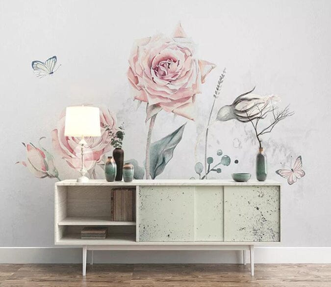 3D Flower Butterfly 1560 Wall Murals Wallpaper AJ Wallpaper 2 