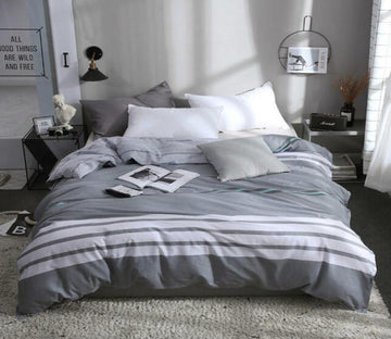 3D Gray And White Bars 3188 Bed Pillowcases Quilt