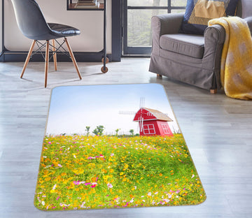 3D Grass Red Cottage 76058 Non Slip Rug Mat