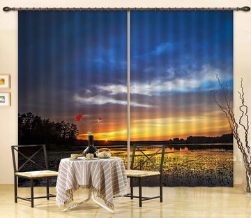 3D Peaceful Sunset 86088 Jerry LoFaro Curtain Curtains Drapes