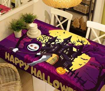 3D Moon Villa Scythe 043 Halloween Tablecloths Wallpaper AJ Wallpaper 