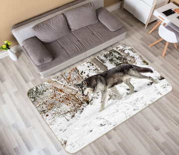 3D Snowfield Wolf 30005 Non Slip Rug Mat