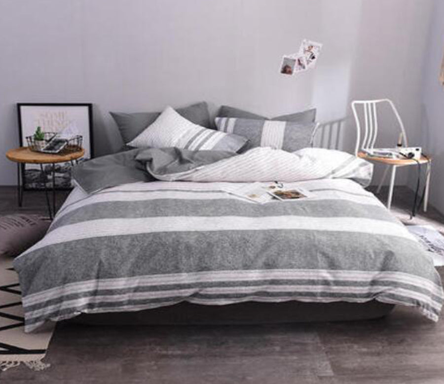 3D Gray Stripes Stitching 15093 Bed Pillowcases Quilt