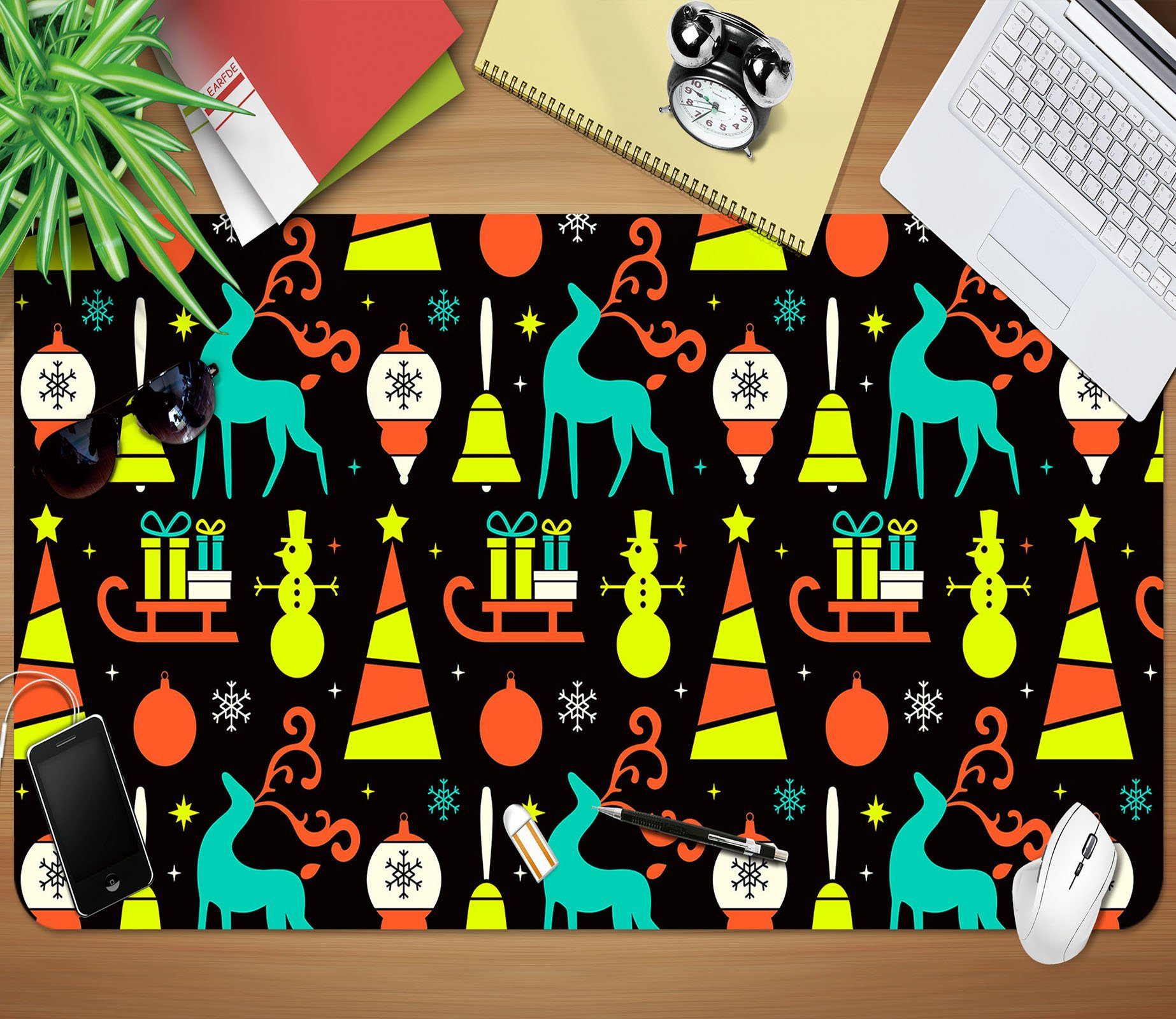 3D Cartoon Sleigh Gift Box 029 Desk Mat Mat AJ Creativity Home 