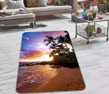 3D Beach Coconut Tree 26183 Non Slip Rug Mat