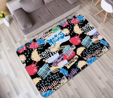 3D Color Square Pattern 29209 Non Slip Rug Mat