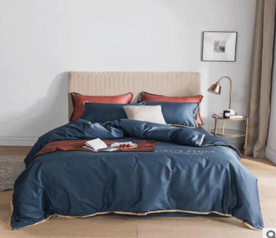 3D Navy Blue 50146 Bed Pillowcases Quilt