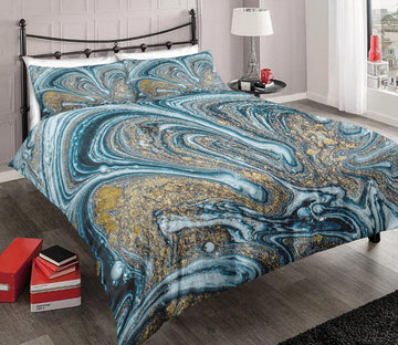 3D Turquoise Marble Pattern 6098 Bed Pillowcases Quilt