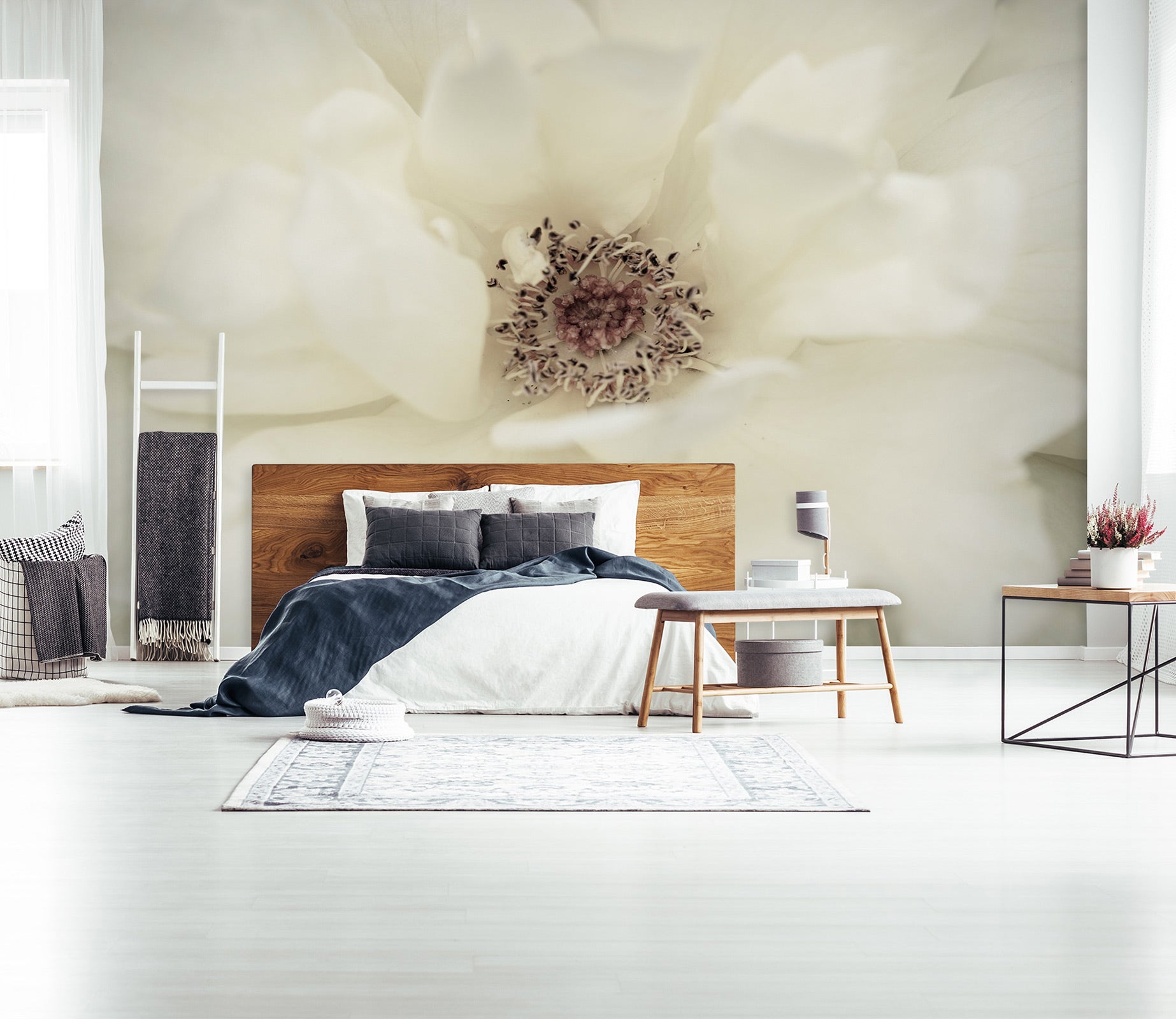 3D White Flower 6299 Assaf Frank Wall Mural Wall Murals