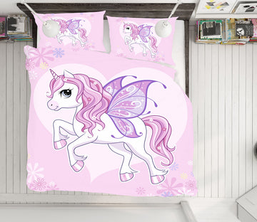 3D Unicorn Wings 58232 Bed Pillowcases Quilt