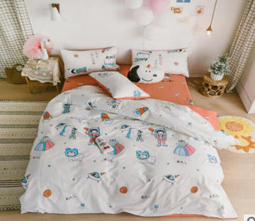 3D Little Girl UFO 15034 Bed Pillowcases Quilt