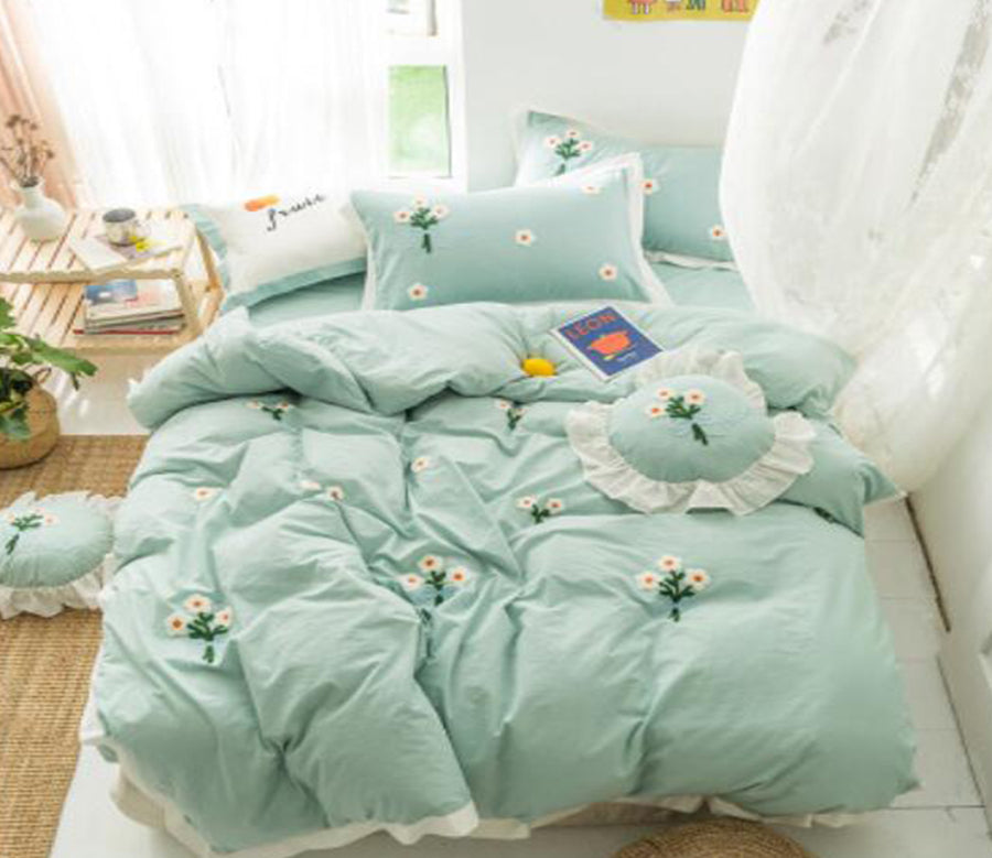 3D Light Green 20123 Bed Pillowcases Quilt