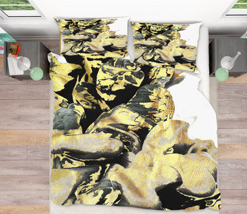 3D Black Gold Pattern 59120 Bed Pillowcases Quilt