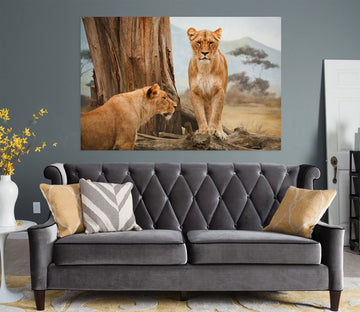 3D Big Tree Cheetah 12 Animal Wall Stickers Wallpaper AJ Wallpaper 2 