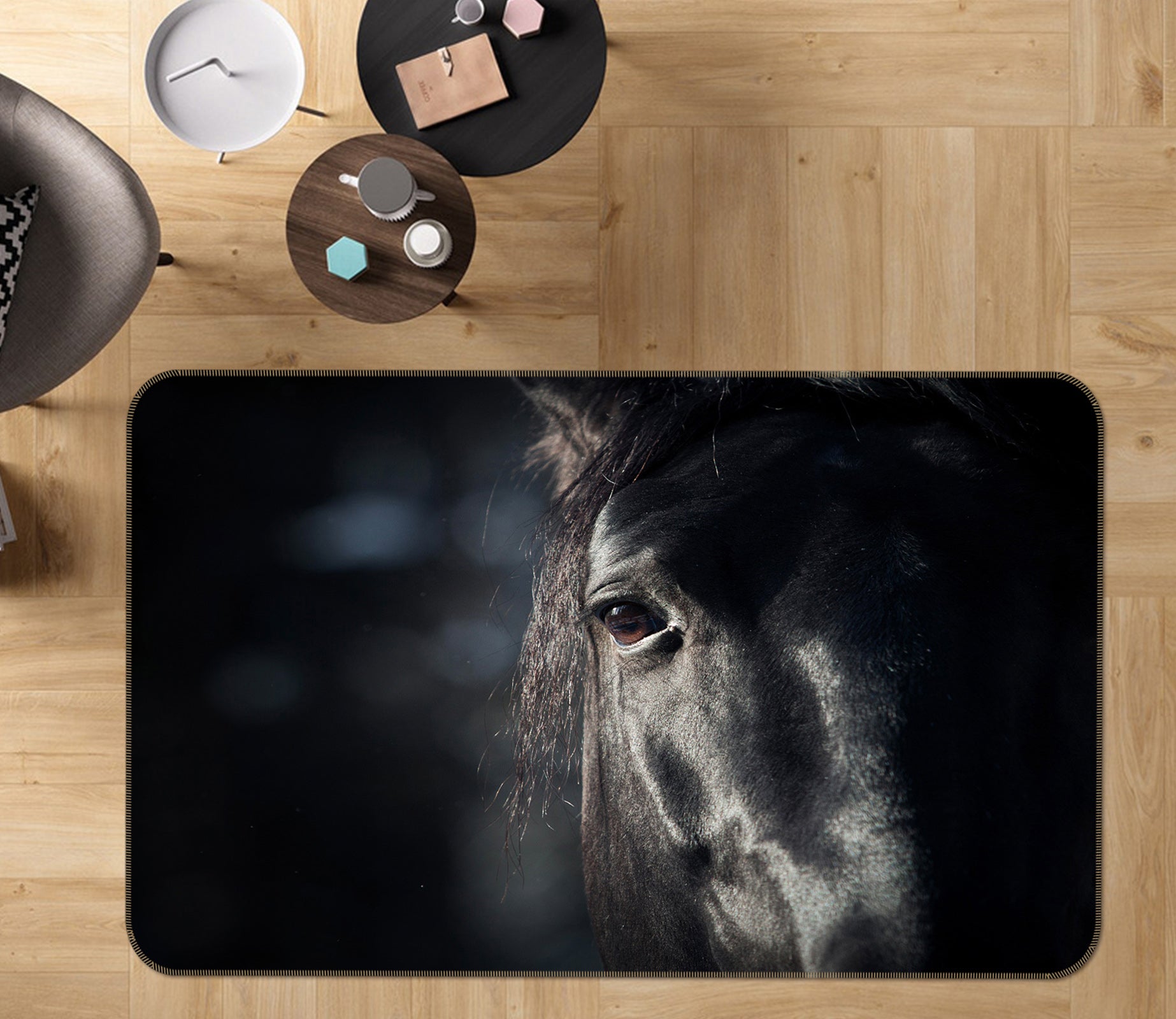 3D Horse Eyes 096 Animal Non Slip Rug Mat