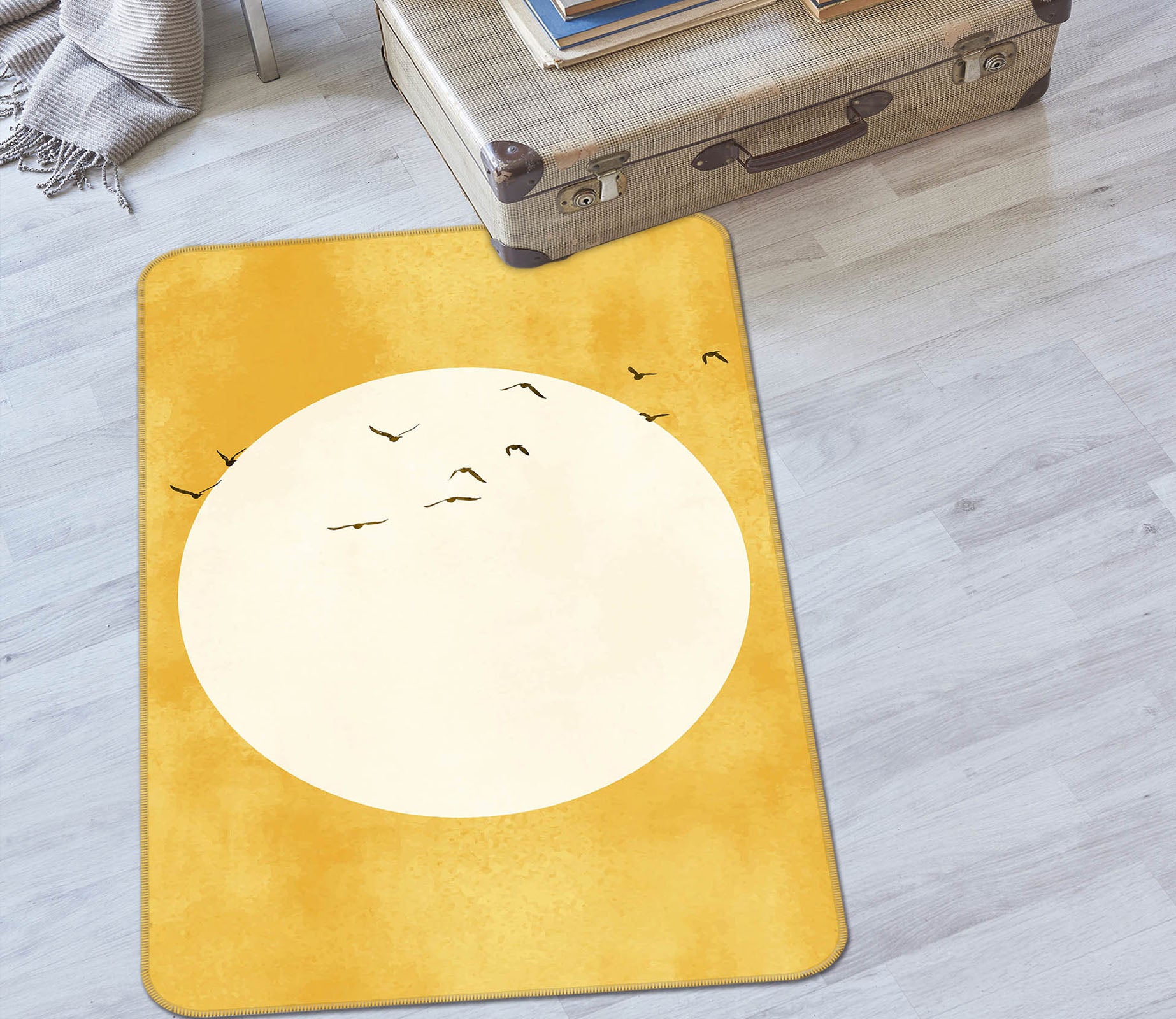 3D Moon 84147 Boris Draschoff Rug Non Slip Rug Mat
