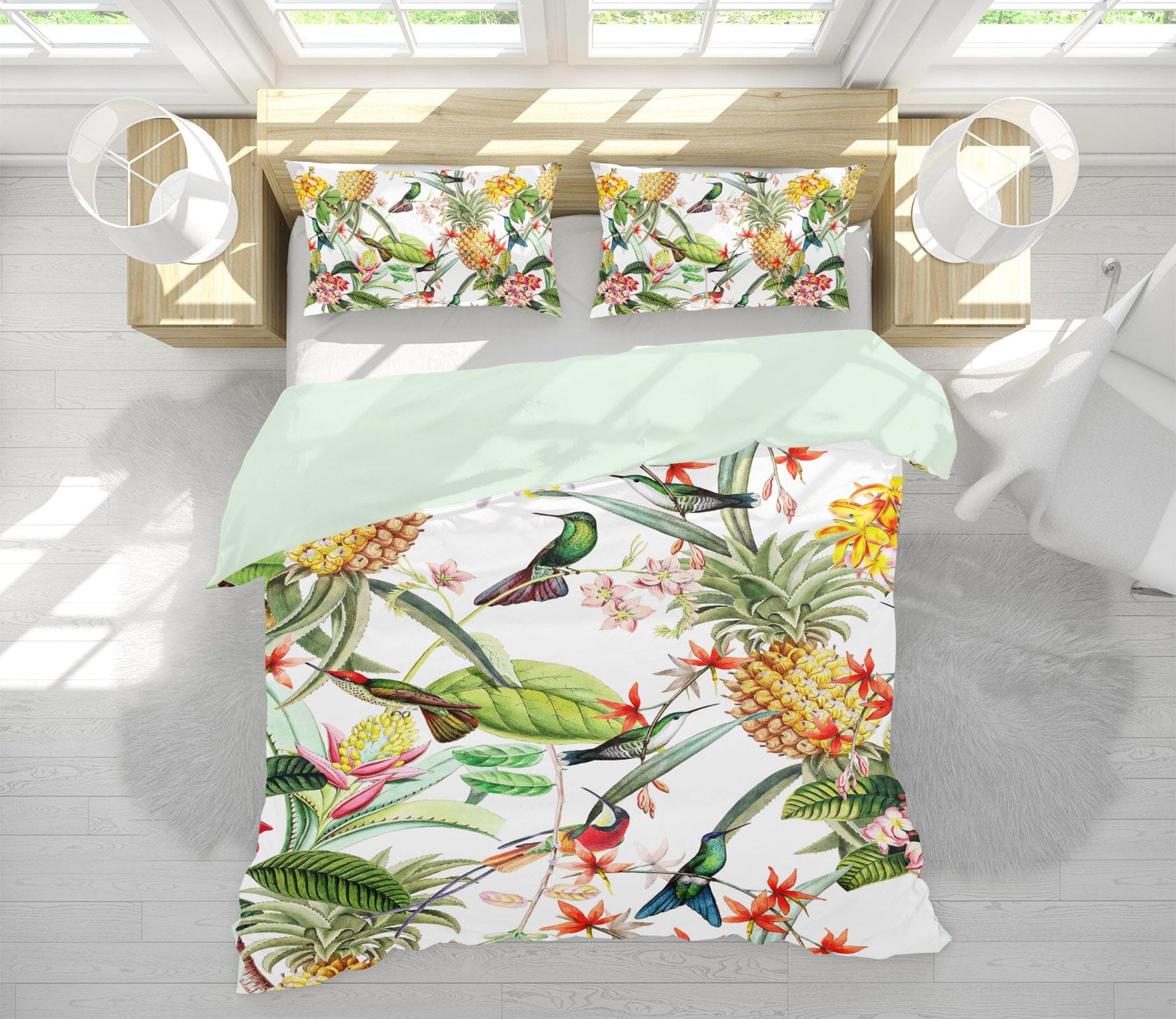 3D Pineapple Magpie 162 Uta Naumann Bedding Bed Pillowcases Quilt Quiet Covers AJ Creativity Home 