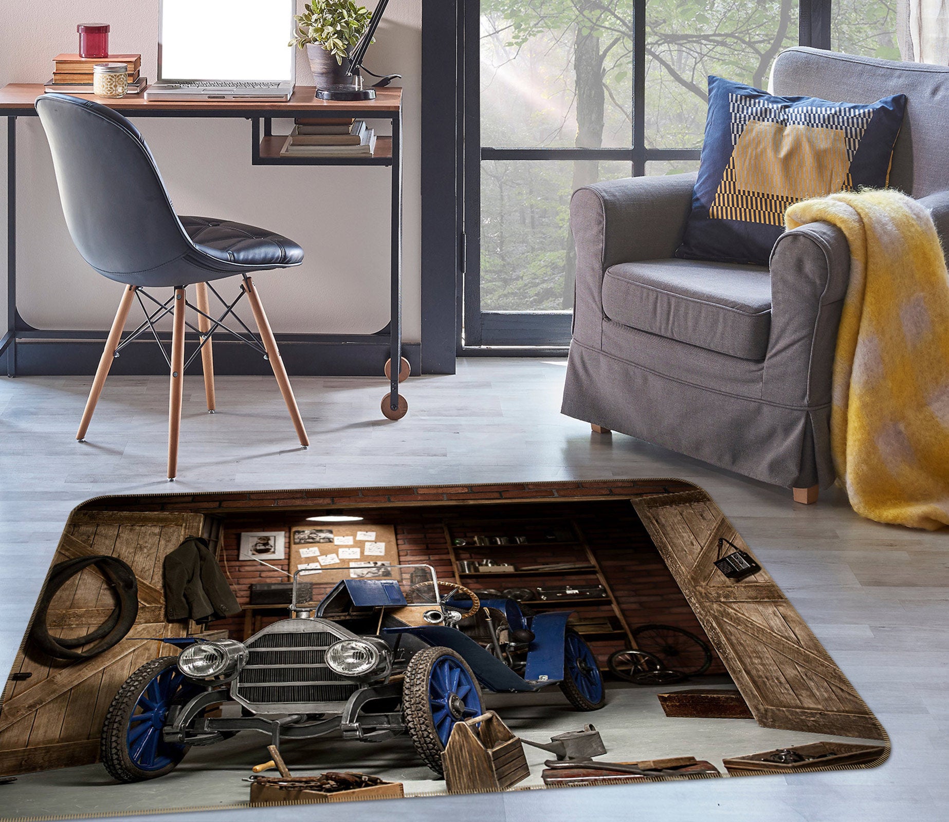 3D Scrap Car 67192 Vehicle Non Slip Rug Mat