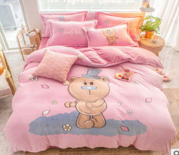 3D Cartoon Bear 14191 Bed Pillowcases Quilt
