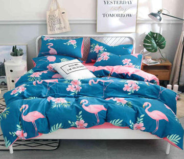 3D Flamingo 7020 Bed Pillowcases Quilt