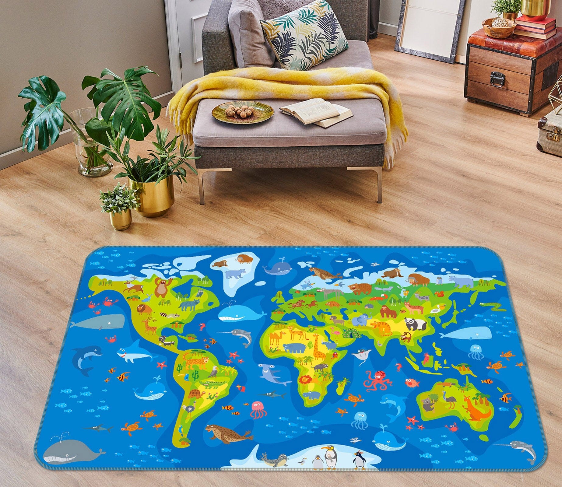 3D Red Spots 242 World Map Non Slip Rug Mat Mat AJ Creativity Home 