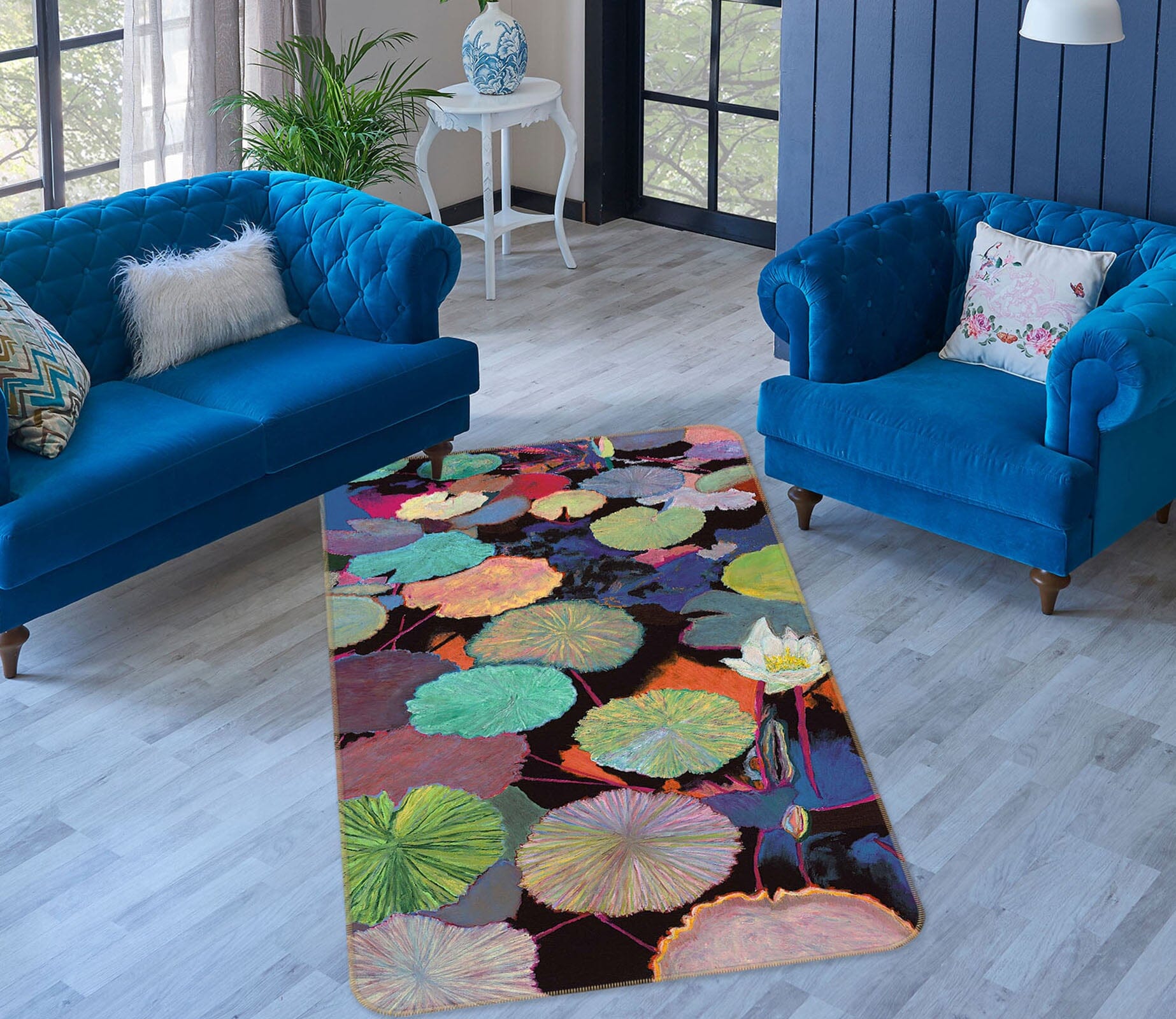 3D Lotus Bloom 3036 Allan P. Friedlander Rug Non Slip Rug Mat Mat AJ Creativity Home 