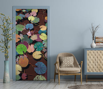 3D Lotus Leaf Colored 9407 Allan P. Friedlander Door Mural
