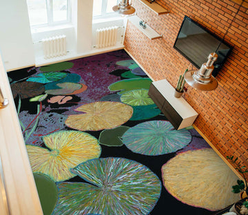 3D Lotus Leaf Pattern 96125 Allan P. Friedlander Floor Mural