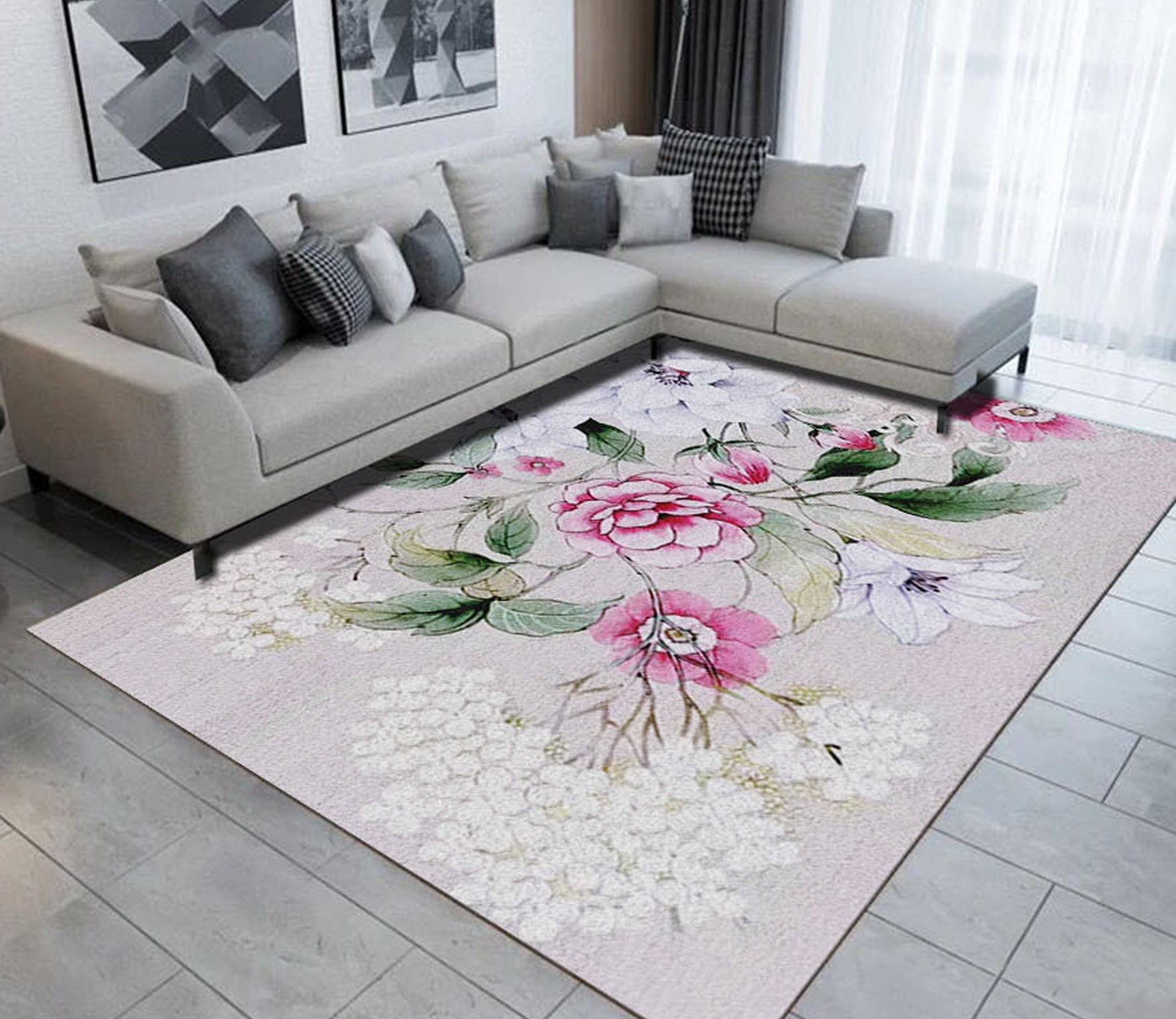 3D Pretty Flowers WG500 Non Slip Rug Mat Mat AJ Creativity Home 