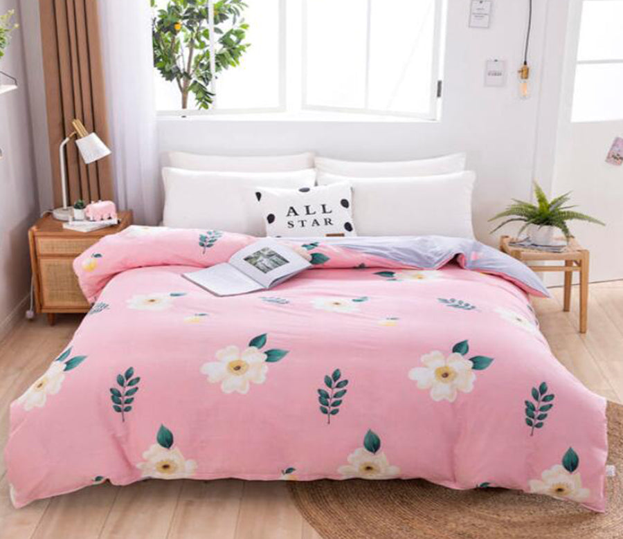 3D Pink Bottom Talk About Yellow Flowers 2066 Bed Pillowcases Quilt