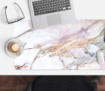 3D White Marble 17187 Desk Mat
