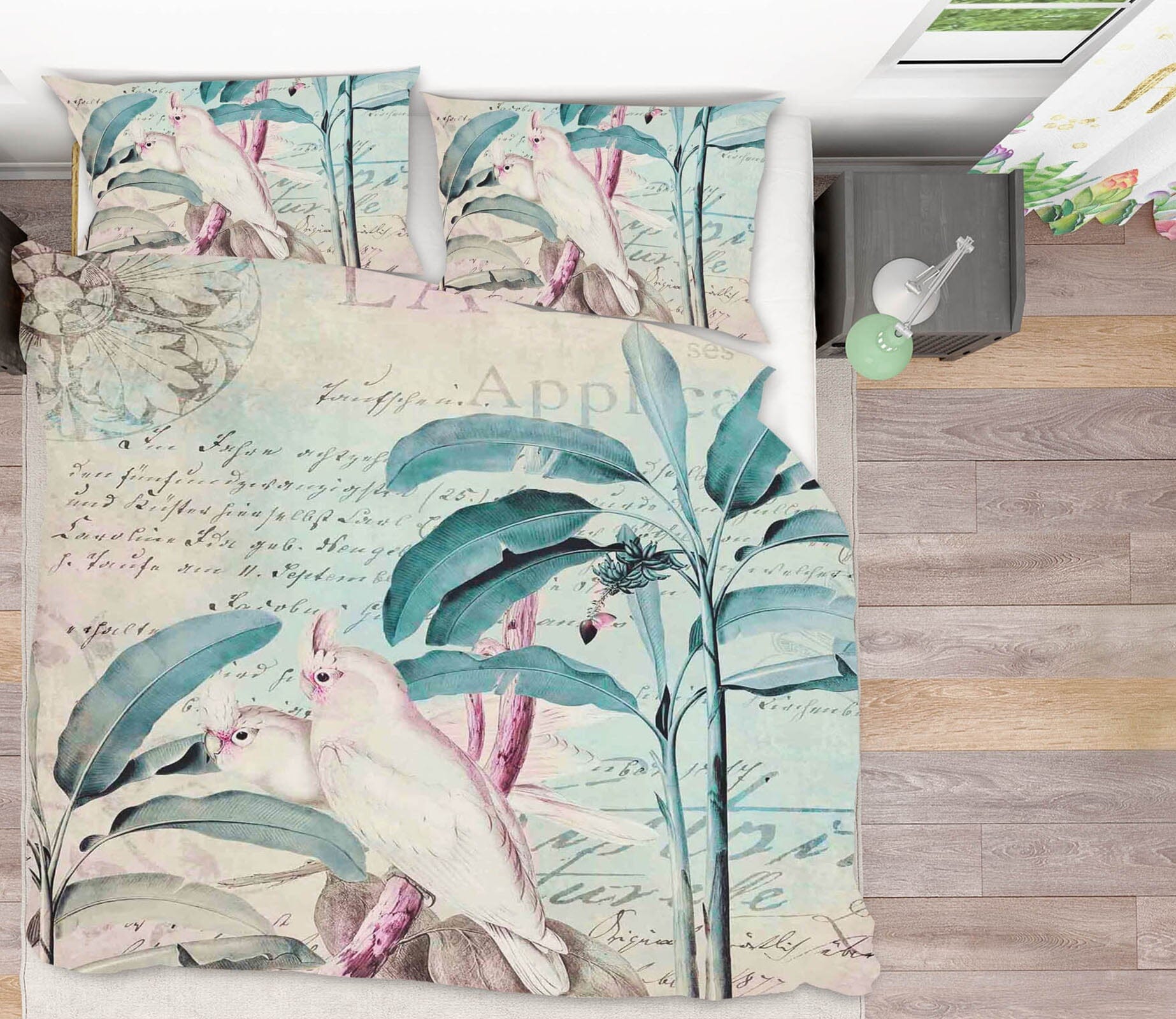 3D White Parrot 2132 Andrea haase Bedding Bed Pillowcases Quilt Quiet Covers AJ Creativity Home 