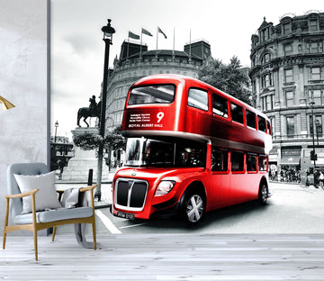 3D Double Decker Bus 260 Vehicle Wall Murals