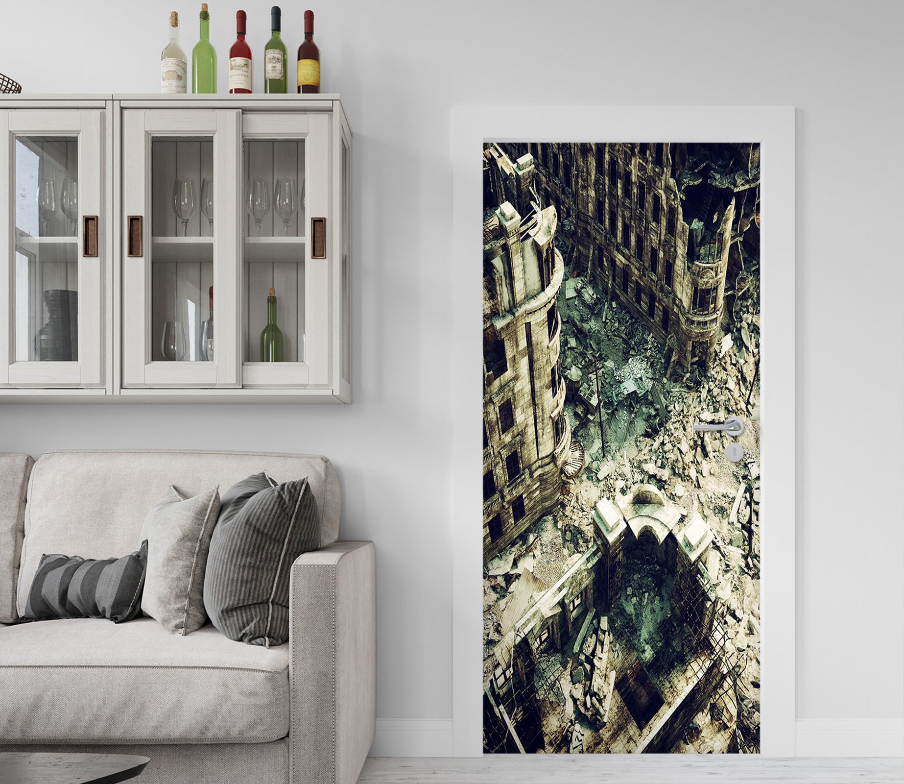 3D Abandoned Building 076 Door Mural