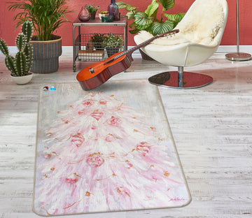 3D Pink Flower Dress 1034 Debi Coules Rug Non Slip Rug Mat