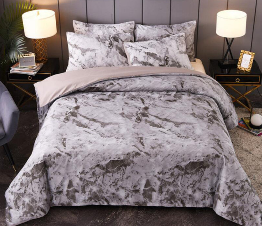 3D Gray Stone Print 6630 Bed Pillowcases Quilt