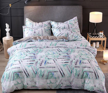 3D Light Green 66168 Bed Pillowcases Quilt