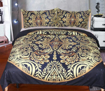 3D Golden Circle 66188 Bed Pillowcases Quilt