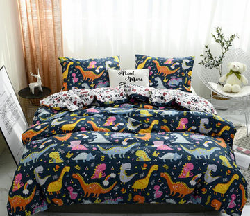 3D Colored Little Dinosaurs 1090 Bed Pillowcases Quilt