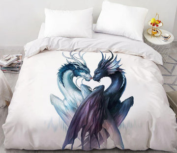 3D Double Dragon 88112 Bed Pillowcases Quilt