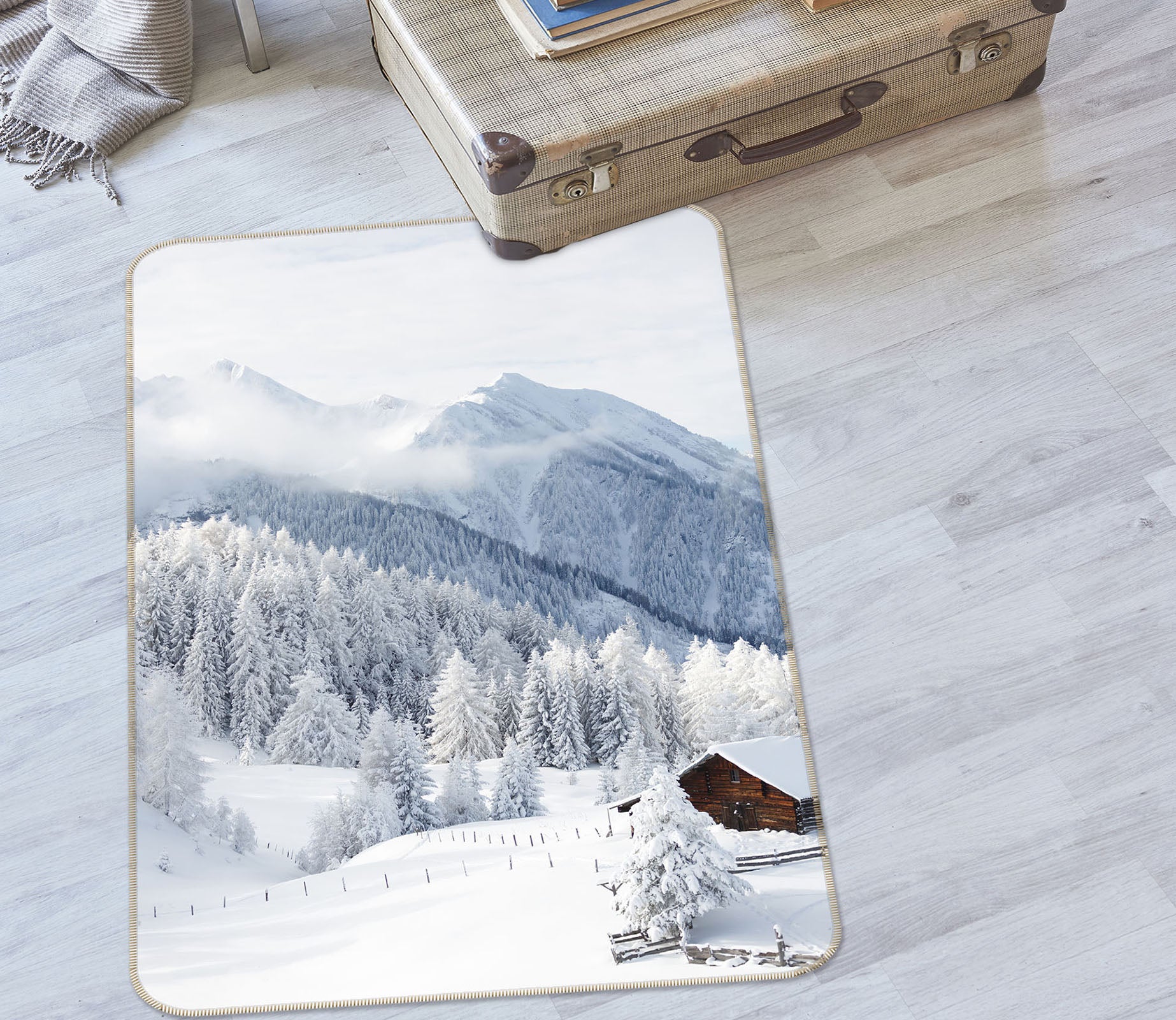 3D Snow Mountain 26021 Non Slip Rug Mat