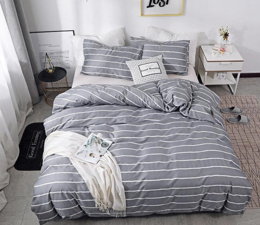 3D Gray And White Bars 1193 Bed Pillowcases Quilt