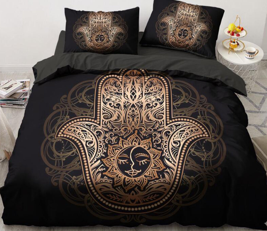 3D Gold Hand Of Fatima 5552 Bed Pillowcases Quilt