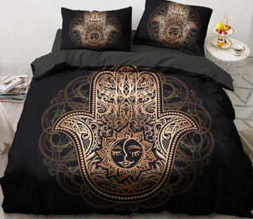 3D Gold Hand Of Fatima 5552 Bed Pillowcases Quilt
