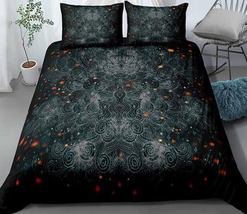 3D Black Red Star Point 0132 Bed Pillowcases Quilt